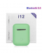 i12 Wireless Bluetooth Earphones Headset--Green